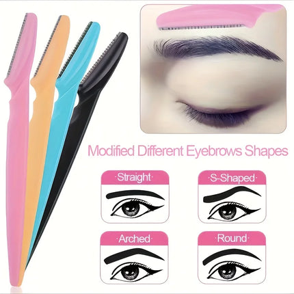 3/5/6/10/12 Piece Multi-Purpose Eyebrow Shaver Set - Gentle Facial Hair Trimmer Easy Grooming and Shaping Kit - Smooth Skin