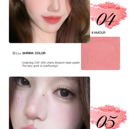 Monochrome Matte Blusher Palette Soft Silky Cheek Natural Facial Rouge Plate Lasting Nude Low Saturation Powder Blusher Disk