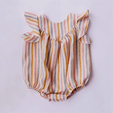 Floral Summer Baby Girl Playsuit Short Sleeve Cotton Baby Girl Romper Newborn Baby One-piece