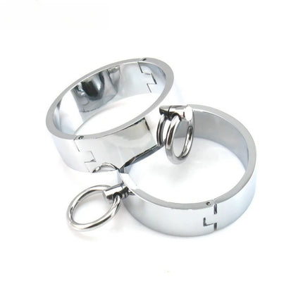 1 Pair Stainless Steel Handcuffs Metal Anklet Foot Cuffs Erotic SM Bondage Adult Game Couple Slave Restraint Sex Toys Men Women
