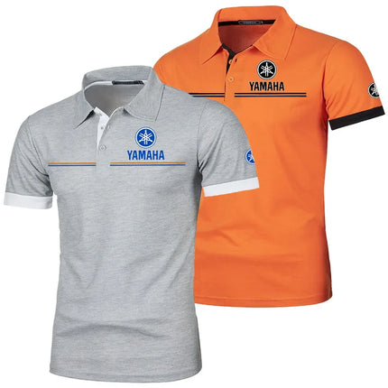 Yamaha Men's Polo Shirt Short Sleeve T-Shirt Casual Fashionable Patchwork Breathable and Comfortable Polo Shirt for Men Summer
