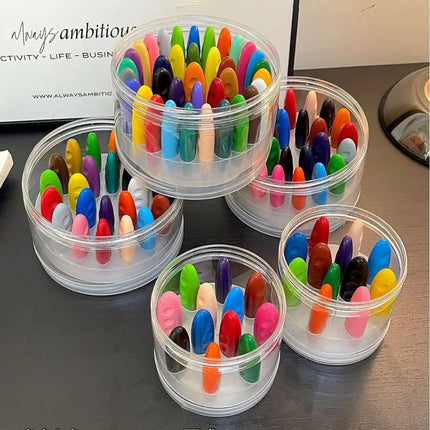 12/24/36 Colors Plastic Plastic Crayon Do Not Dirty Hands Erasable Colored Crayon Peanut Shaped Washable Oil Painting Stick