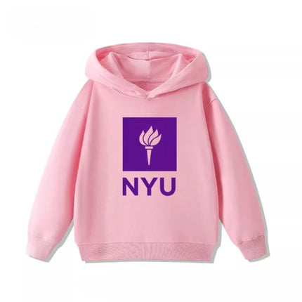 New York NYU Letters Children's Sweatshirt Boys and Girls Clothing Autumn and Winter Warm Student All-match Children's Hoodie