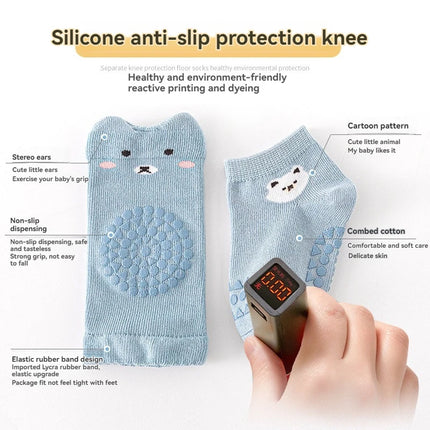 Kids Knee Pads & Baby Floor Socks Set, Anti-Slip Crawling Socks for Toddlers, Walking Learning Sports Protection, Infant Safety
