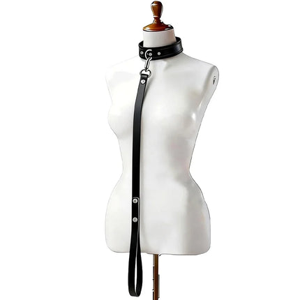 Exotic Accessories of Bdsm Slave Bondage Leather Collar with Leash Belt Choker Necklace Animal Pet Accessories Adjustable Black