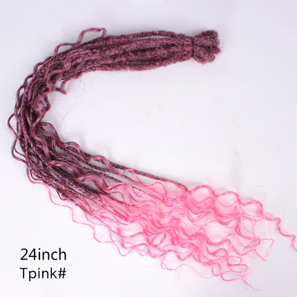 24" Double Ended Dreadlock Extension 5/10 Strands Synthetic Boho Box Braid Dreads Extensions Hippie Style Dreadlocks For Women