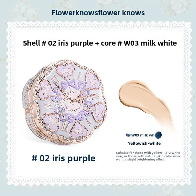 Flower Know Bunny Garden Long-lasting Moisturizing Air Cushion Cream Oil Control Concealer Light Brightening Skin