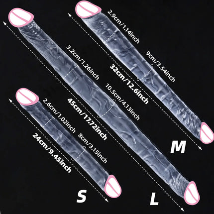 Double headed realistic dildo long penis double penetration Adult Sex Toys For G Spot Vagina Anal Sex Designed for lesbian women