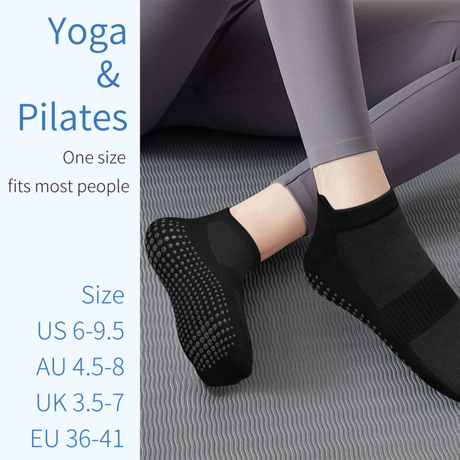 2 Pairs Yoga Socks Women Cotton Short Mesh Breathable Professional Non-slip Floor Pilates Dance Sports Gym Socks