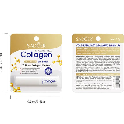 24pcs SADOER Collagen Lip Balm Moisturizing Anti Wrinkles Anti-aging Nourishing Hydrating Lipstick Lips Skin Care Products