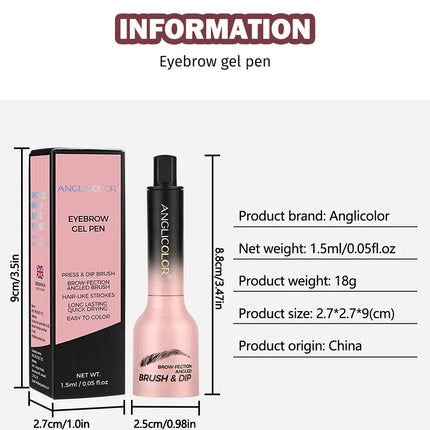 Wild Eyebrow Pencil Square Angled Brush Velvet 3D Brow Dye Cream Hairline Anti-smudge Waterproof Multifunction Eyebrow Tint Pen