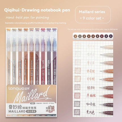105Color Hand Account Gel Pen Languo Morandi Retro Pen Large-Capacity Color Handbook Pen For Student Painting Graffiti Writting