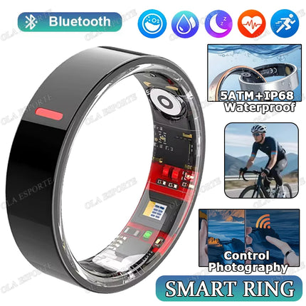 2026 New Smart Ring Women Men Super Narrow 7mm Heart Rate Health Stress measurement Monitor IP68 Waterproof Fashion Sports Rings