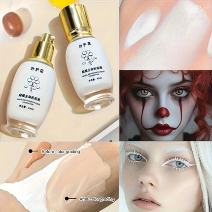 45ML Pure White Liquid Foundation - Long-Lasting Concealer Mixable Adjuster for Lighten & Brighten Cos Stage Makeup