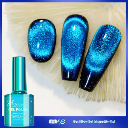 Semi Permanent Lacquer Hybrid Varnish Galaxy Crystal Cat Eye Gel Manicure DIY with Glitter Effect