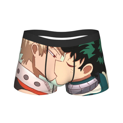 Men's My Hero Academia Anime Long Underwear Deku Bakugo Funny Boxer Briefs Shorts Panties Male Soft Underpants M-XXL