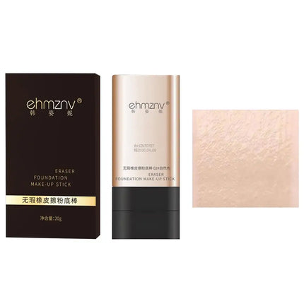 Flawless Eraser Foundation Stick,Korean Hydrating Lightweight Foundation Stick with Brush, Waterproof Thin and Cover Blemishes