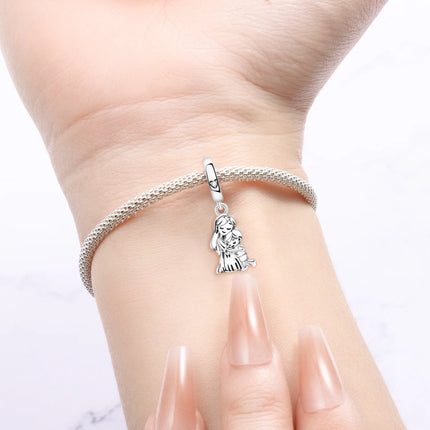 S925 Sterling Silver Charm Bead Angel Prayer Travel Memorial Pendant Fine Birthday Gift Fit Bangle Bracelet Necklace DIY Jewelry
