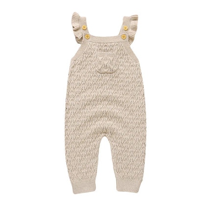 Baby Girls Knit Rompers Sleeveless One Piece Newborn Infant Solid Jumpsuits 0-18m Toddler Spring Autumn Outfits Children Clothes
