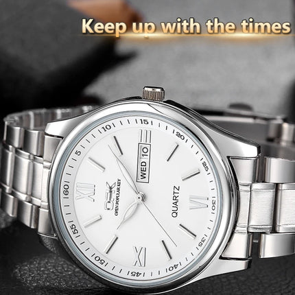 OPK 8123 Men's Fashion Quartz Wristwatch Original Waterproof Luminous Automatic Movement Dual Calendar Display Reloj