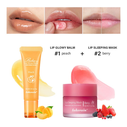 Lip Balm & Lip Mask Set Moisturizing Night Lips Care Multiple Colors Makeup Maintenance Lip Anti-Cracking Lip Oil Care Cosmetic
