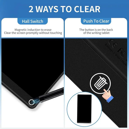 6.5 Inch LCD Writing Tablet with Leather Case Full Screen Reusable Digital Notepad Portable Use for Office Study Teaching