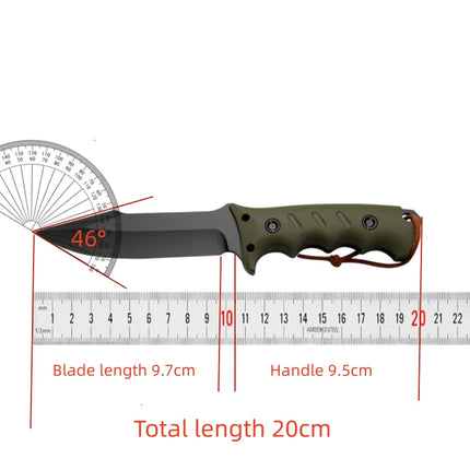 High-quality steel fixed-blade, outdoor knife, camping knife, high-hardness stainless steel integrated spine with sheath emergen