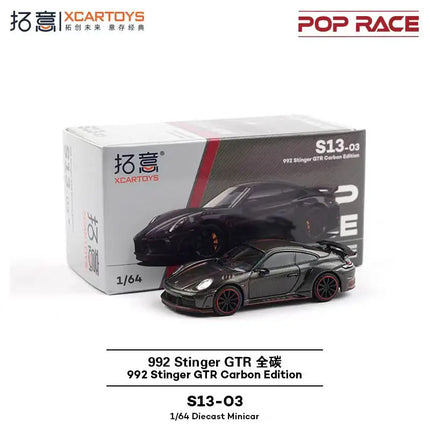 POP RACE 1:64  MAZDA RX7 RE AMEMIYA WIDE BODY Porsche 992 Stinger GTR Alloy Die-Casting Car Model Collection Gift