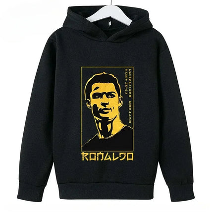 Spring Autumn Casual Children's Hoodie Sports Sweatshirt for Boys and Girls Ronaldo Printed 2-14 Years Fashion Kids Pullover Top