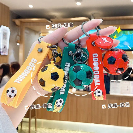 6pack pcv Football Figure Keychain Jewelry Bag Pendent Keyring Collection Doll Car Ornaments Key Accessories Souvenir