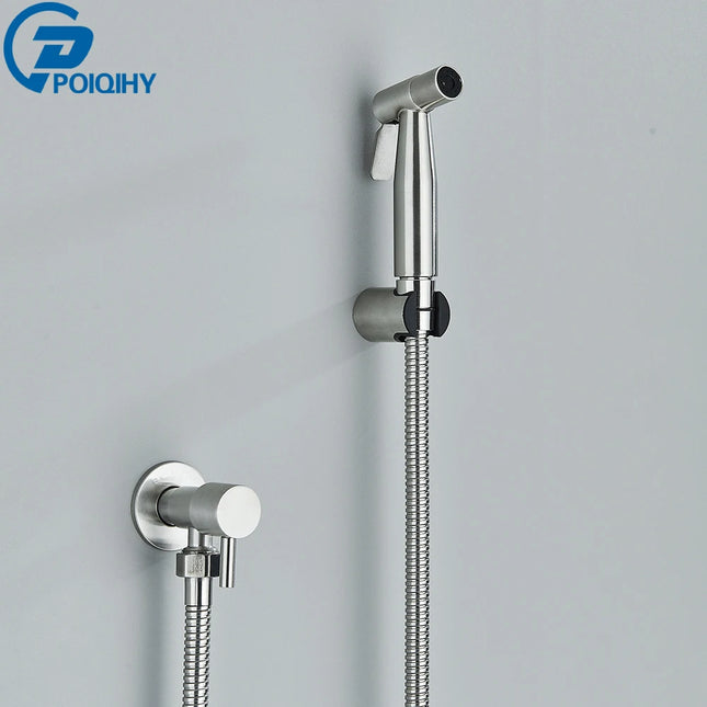 Brushed Gold Handheld Toilet Bidet Sprayer Stainless Steel Bidet Shower Hygienic Shower Wall Toilet Bidet Sprayer Cold Water