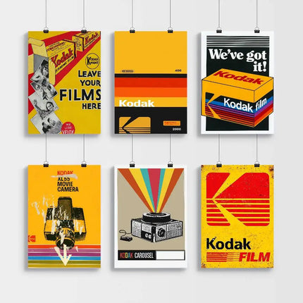 Retro Fashion K-KodakS Self-adhesive Art Poster Retro Kraft Paper Sticker DIY Room Bar Cafe Stickers Wall Painting