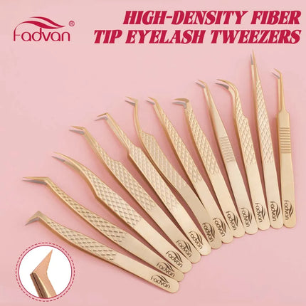 FADVAN Precision Fiber Tip Tweezer for Eyelash Extensions Professional Eyelash Tweezers Antistatic Straight