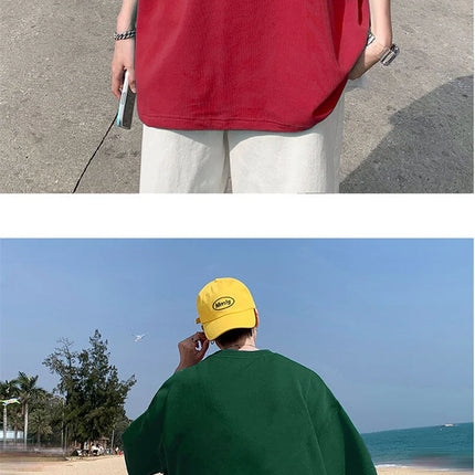 Men's Cotton T-shirts White Men's Casual Summer Wear Oversized T Shirt Solid Tee Shirts for Men 5XL Big Size Male Clothes