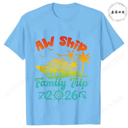 2026 Family Vacation Matching T-shirts Making Memories Together Gradient Print Tops Summer Trips Cruise Holidays Women Clothing