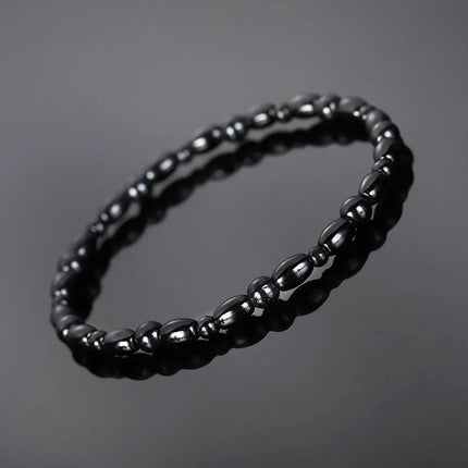 Lose Weight Girl Women Men Charm Magnetic Black Stone Anklet Anklet Anklet Hematite Magnetic Obsidian Natural Slim Therapy G3K5