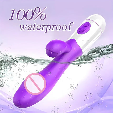 Powerful Dual Vibration Dildo Rabbit Vibrator Clitoris Stimulation G-Spot Massager AV Stick Masturbate Adult Sex Toys For Women