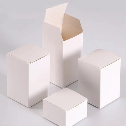 50pcs/lot 3x3 5x5 6x6 8x8 9x9 10x10cm Hight 4 ~ 13cm Card Paper Box Square Lipstick Perfume Essential Oil Bottle Storage Boxes