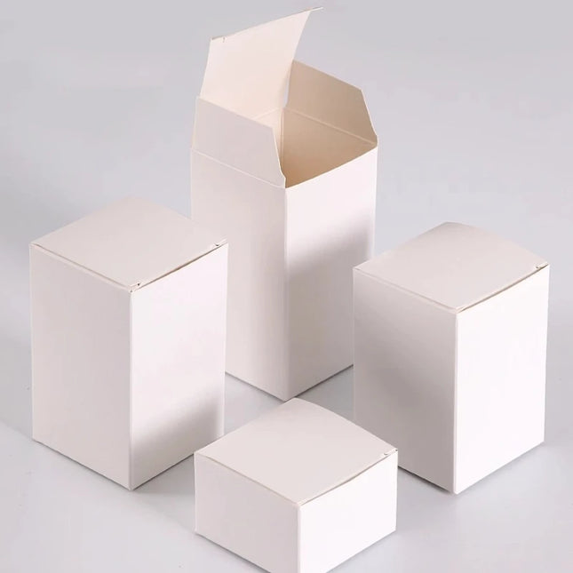 50pcs/lot 3x3 5x5 6x6 8x8 9x9 10x10cm Hight 4 ~ 13cm Card Paper Box Square Lipstick Perfume Essential Oil Bottle Storage Boxes