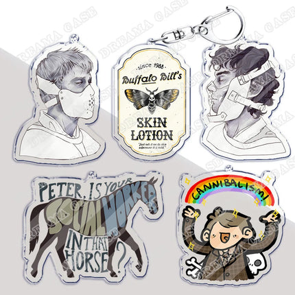 Cartoon Character Hannibal Keychain Accessories Bag Charms Game Keychains Keyrings Jewelry Dottore Fans Freinds Gift