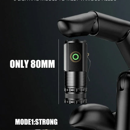 3 F350 LED Mini Flashlight Powerful Type-C Rechargeable 18350 Battery Torch SST20 2000LM Lamp with Tail Magnet Tactical Lantern