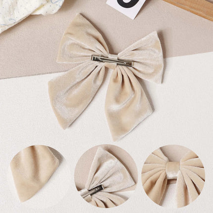 Autumn Winter Hot Sell Velvet 5inch Bow Hair Clip For Girl Teen Ponytail Decor Fashion Barrettes Kid Party Wear Hair Accessory