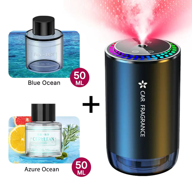 Car-mounted perfume aromatherapy automatic spray odor removal aluminum alloy metal colorful ambient light star ceiling