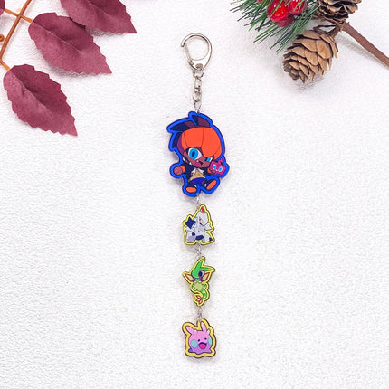 Pokémon Pikachu Bulbasaur Gengar Squirtle Car Keychain Accessories Acrylic Charms Pendant For Bag Key Holder Backpack Decoration