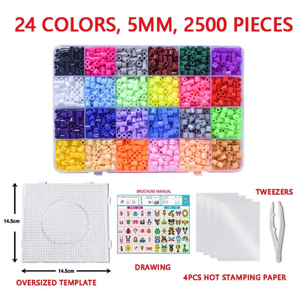 72Colors 5mm /2.6mm Set Melting Beads Pixel Art Puzzle Hama Beads Diy 3D Puzzles Handmade Gift Fuse Beads Kit Iron Toy