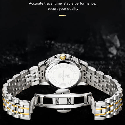 POEDAGAR Luxury Fashion Men's Wristwatch Waterproof Stainless Steel Luminous Trendy Men's Watch Date Week Men's Quartz Watches Reloj