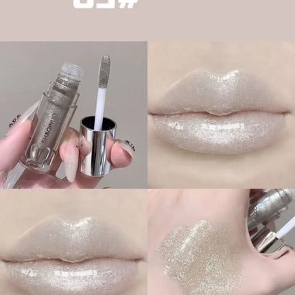 NEW Water Glazed Mirror Lip Gloss Makeup Crystal Nude Jelly Moisturizing Lip Glaze Long Lasting Black Liquid Lipstick Cosmetics