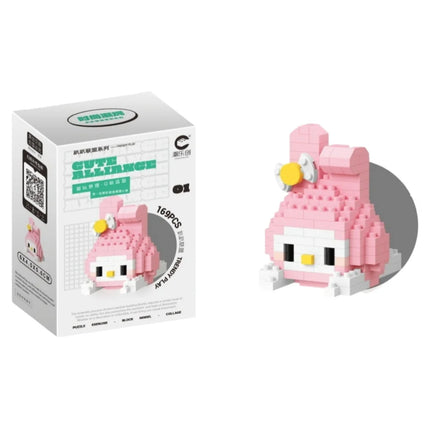 99 style SANRIO Hello Kitty Building Blocks Cartoon Figures Kuromi Bricks My Melody Children's Assembly Toys Cinnamoroll Gift