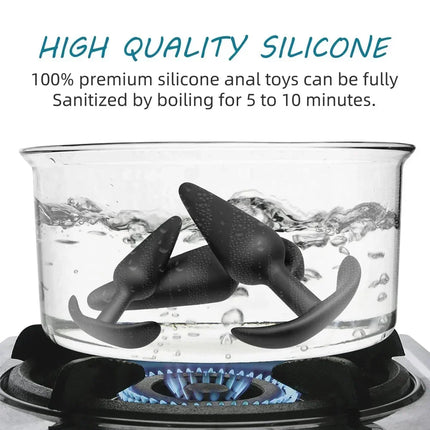 3 Different Size Anal Plug Soft Silicone Anal Butt Plug Stimulator Adults Sex Toys for Men/Women Prostate Massager Anal Trainer