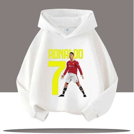 Autumn Cartoon CR7 Ronaldo Print Children's Hoodies Long Sleeve Sweatshirt Boy Football Star Casual Kid Warm Pullover Clothing